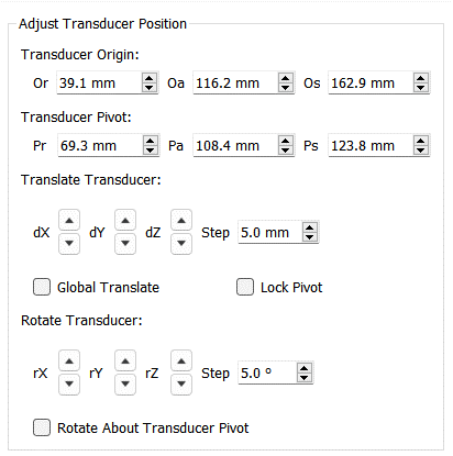 Transducer coordinate system